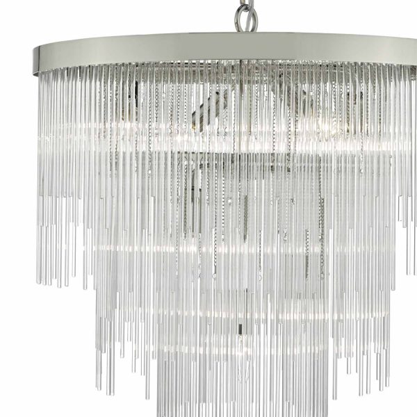 Isla 7lt Pendant Polished Chrome & Clear Glass Rods - Image 5