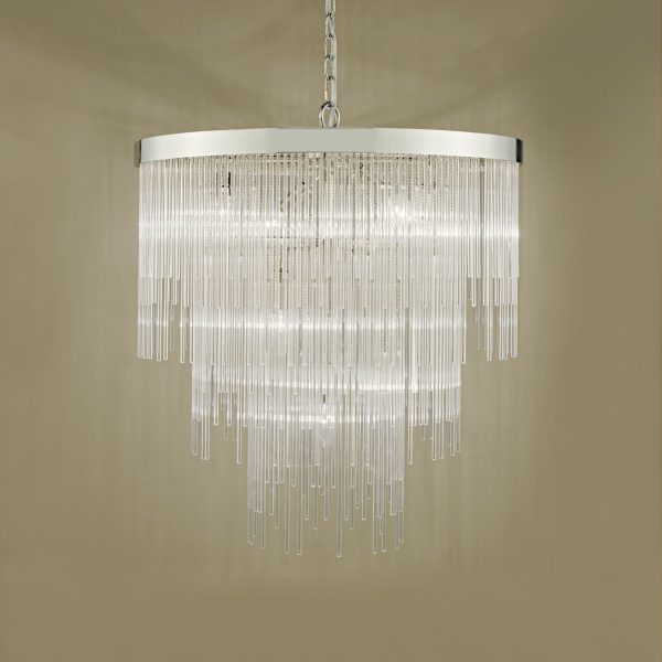 Isla 7lt Pendant Polished Chrome & Clear Glass Rods - Image 7