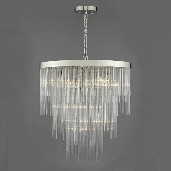 Isla 7lt Pendant Polished Chrome & Clear Glass Rods - Image 2