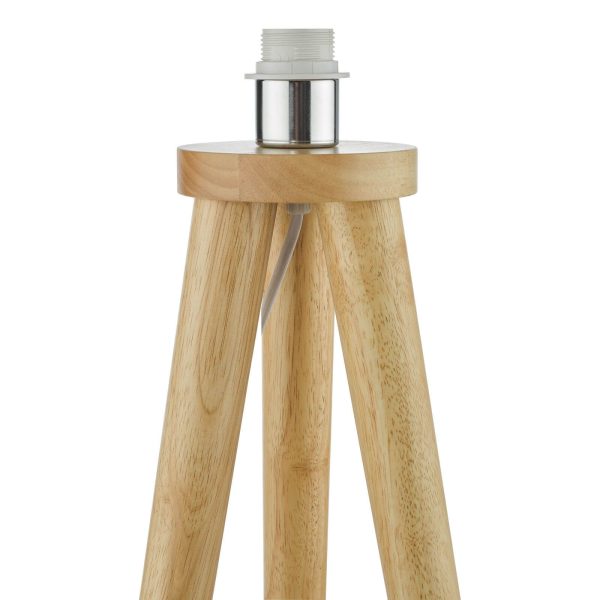 Ivor Tripod Floor Lamp Light Oak With Shade - Image 3