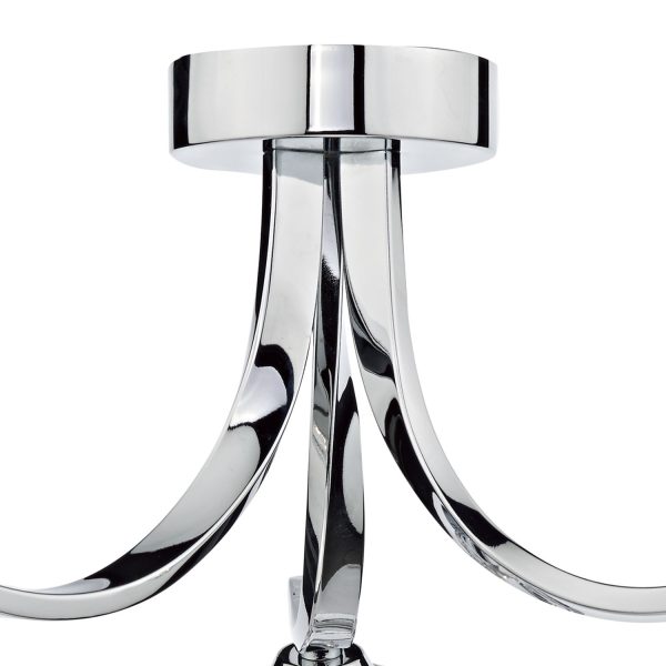 Ivy 3 Light Semi Flush Polished Chrome - Image 3