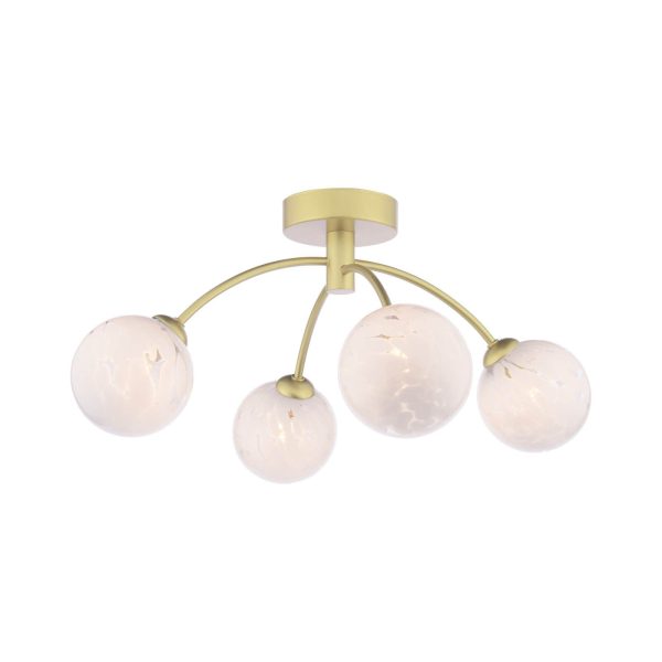 Izzy 4 Light Semi-Flush Gold & Confetti Glass