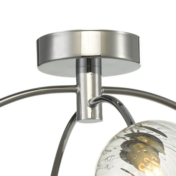 Izzy 4 Light Semi Flush Polished Chrome Twisted Glass - Image 4