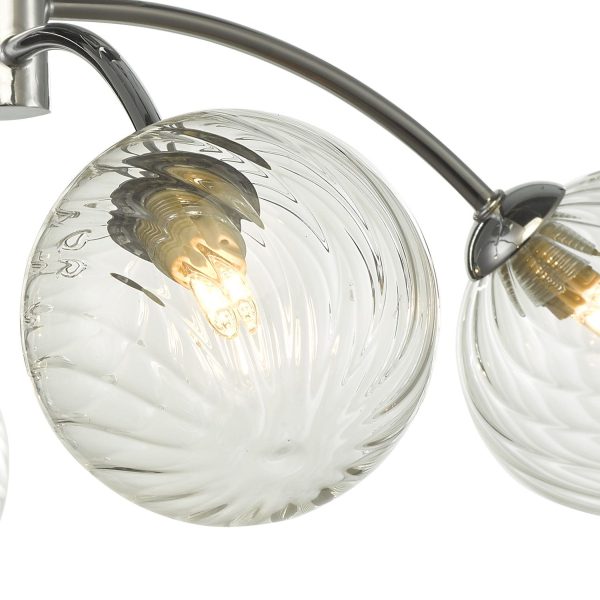 Izzy 4 Light Semi Flush Polished Chrome Twisted Glass - Image 5