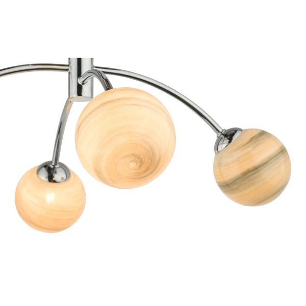 Izzy 4 Light Semi Flush Polished Chrome Swirl Glass - Image 2