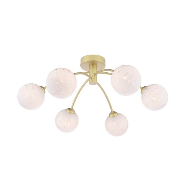 Izzy 6 Light Semi-Flush Gold & Confetti Glass