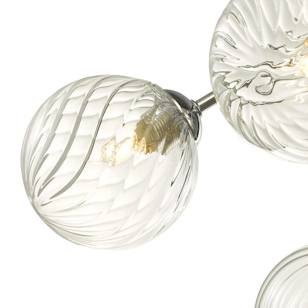 Izzy 6 Light Semi Flush Polished Chrome Twisted Glass - Image 4