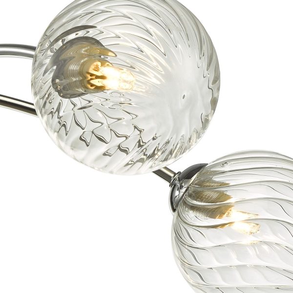 Izzy 6 Light Semi Flush Polished Chrome Twisted Glass - Image 6