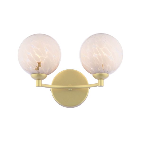 Izzy 2 Light Wall Light Gold & Confetti Glass