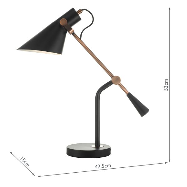 Jack Task Table Lamp Black Antique Copper - Image 6