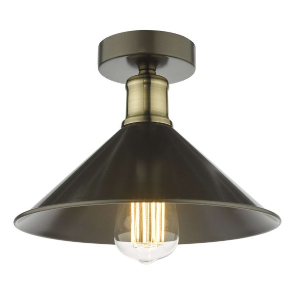 Jalen 1 Light Flush Graphite Antique Brass