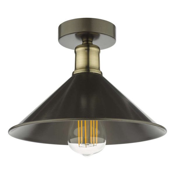 Jalen 1 Light Flush Graphite Antique Brass - Image 2