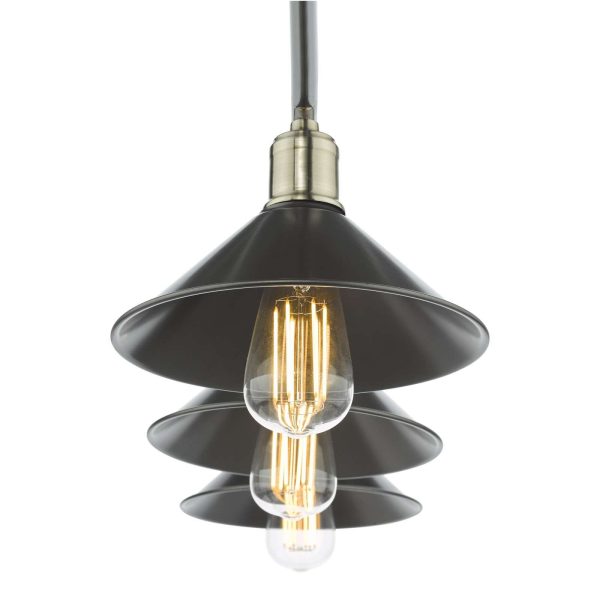 Jalen 3 Light Bar Pendant Graphite Antique Brass - Image 6