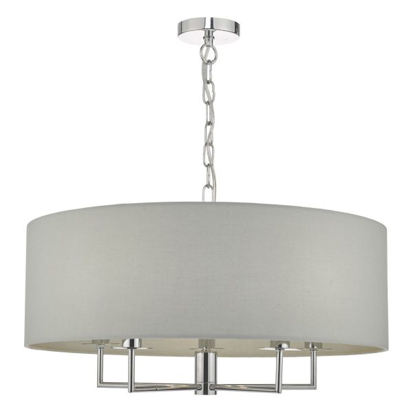 Jamelia 5lt Pendant Polished Chrome & Grey