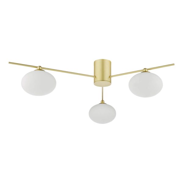 Jasper 3 Light Semi-Flush Satin Gold and Opal Glass - Image 2