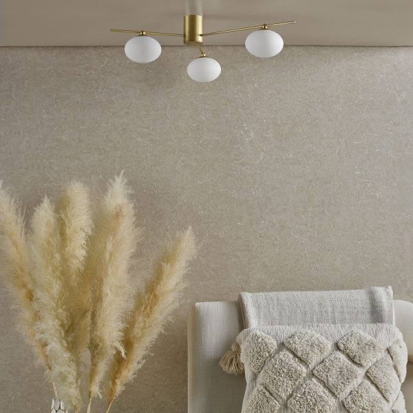 Jasper 3 Light Semi-Flush Satin Gold and Opal Glass - Image 6