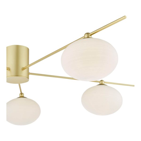 Jasper 5 Light Semi-Flush Satin Gold and Opal Glass - Image 5