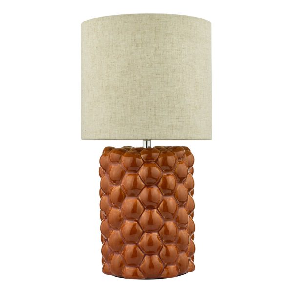 Jayden Table Lamp Orange Glaze With Shade - Image 2