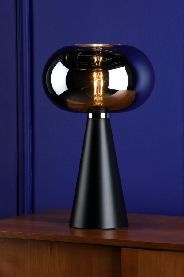 Jensen Table Lamp Smoked Glass Satin Black - Image 5