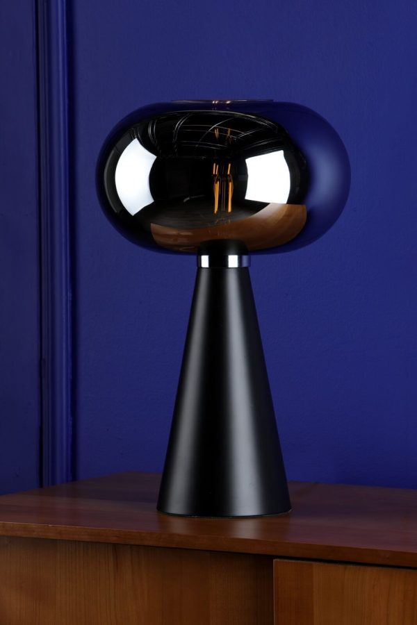 Jensen Table Lamp Smoked Glass Satin Black - Image 6