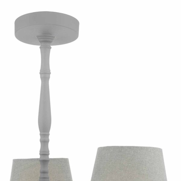 Joanna 3lt Pendant Grey C/W Grey Shades - Image 2