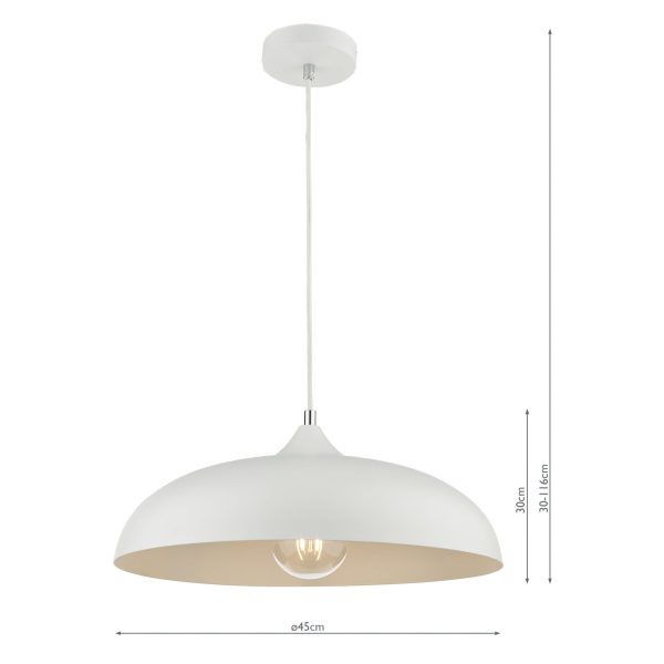 Kaelan 1 Light Single Pendant White - Image 9