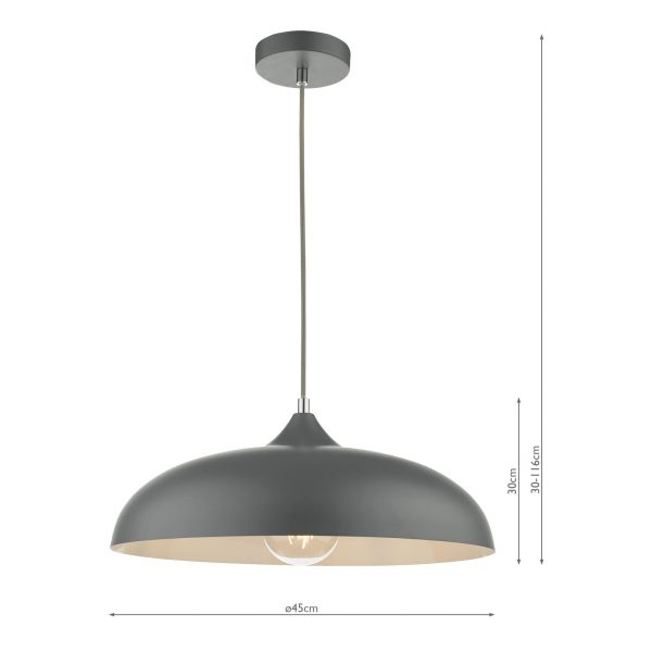 Kaelan 1 Light Single Pendant Graphite - Image 9