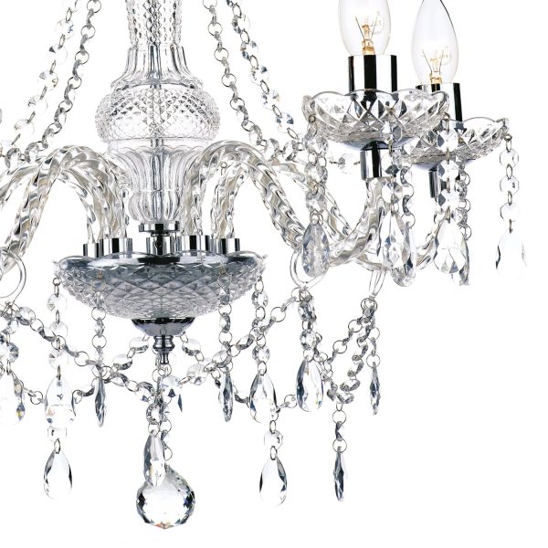 Katie 5 Light Chandelier Polished Chrome Acrylic Glass - Image 2