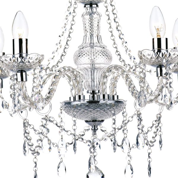 Katie 5 Light Chandelier Polished Chrome Acrylic Glass