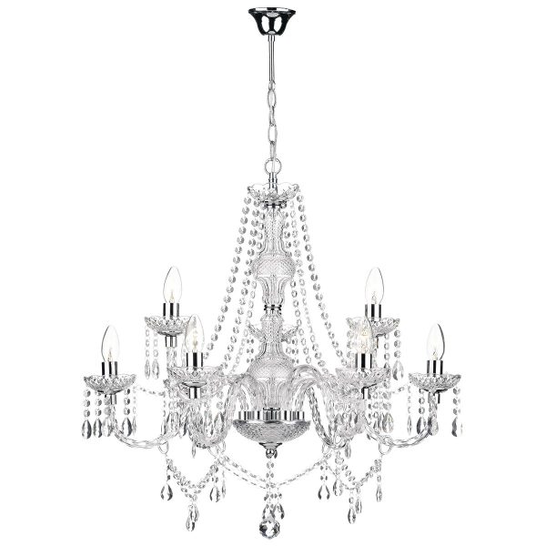 Katie 9 Light Chandelier Polished Chrome Acrylic Glass - Image 5