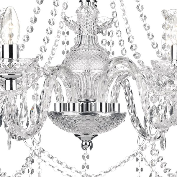 Katie 9 Light Chandelier Polished Chrome Acrylic Glass - Image 4