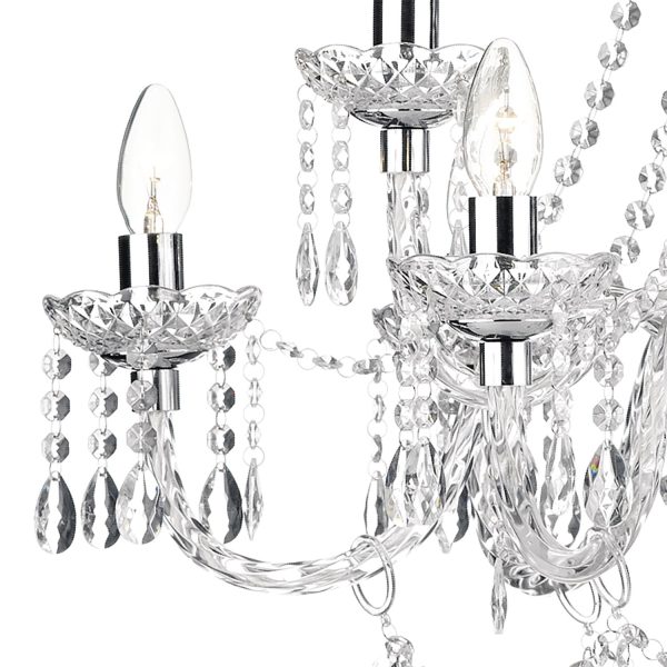 Katie 9 Light Chandelier Polished Chrome Acrylic Glass - Image 3