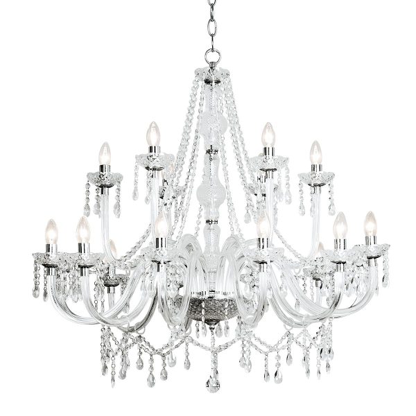 Katie 18 Light Chandelier Dual Mount Acrylic Glass - Image 4