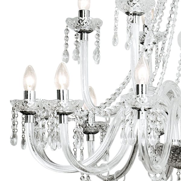 Katie 18 Light Chandelier Dual Mount Acrylic Glass - Image 3