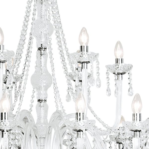 Katie 18 Light Chandelier Dual Mount Acrylic Glass - Image 2