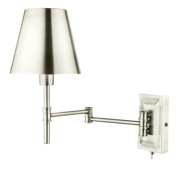 Kensington 1 Light Swing Arm Wall Light Polished Nickel