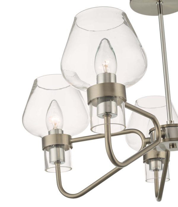 Keta 5 Light Semi Flush Satin Chrome & Polished Chrome - Image 4