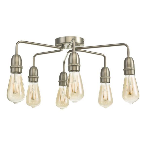 Kiefer 6 Light Flush Satin Chrome - Image 2