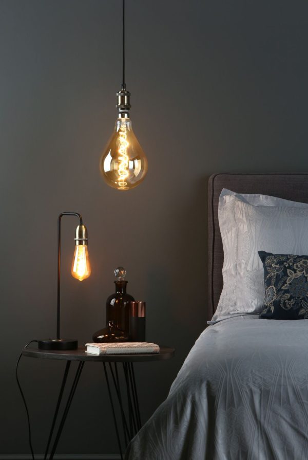 Kiefer Table Lamp Black & Antique Brass - Image 2