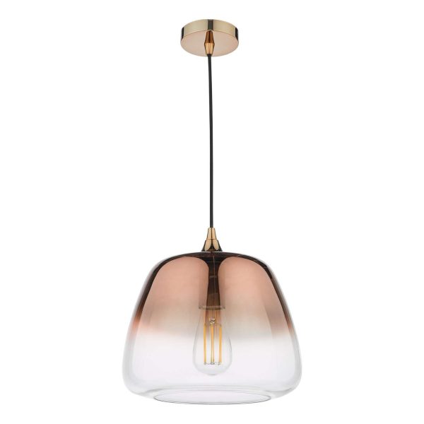 Klaxon 1 Light Pendant Ombre Copper Glass - Image 2