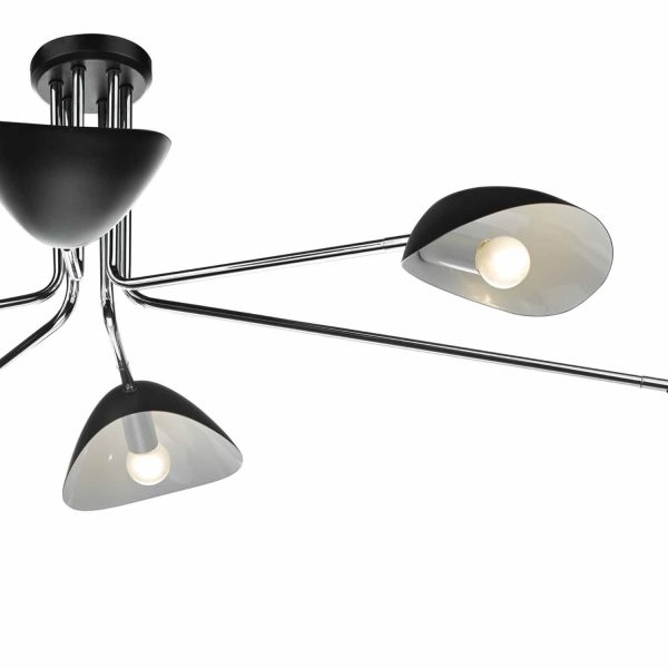 Krug 6lt Semi Flush Black & Polished Chrome - Image 2