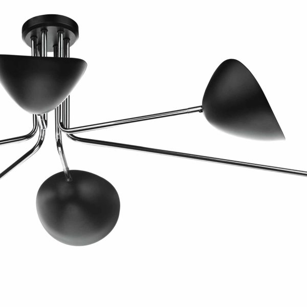 Krug 6lt Semi Flush Black & Polished Chrome