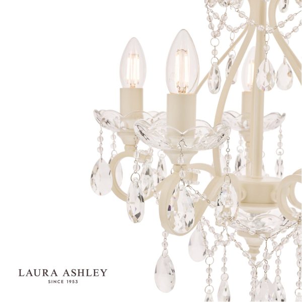 Laura Ashley Shamley 5lt Chandelier Matt White Glass - Image 2