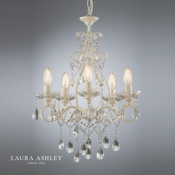 Laura Ashley Shamley 5lt Chandelier Matt White Glass - Image 3