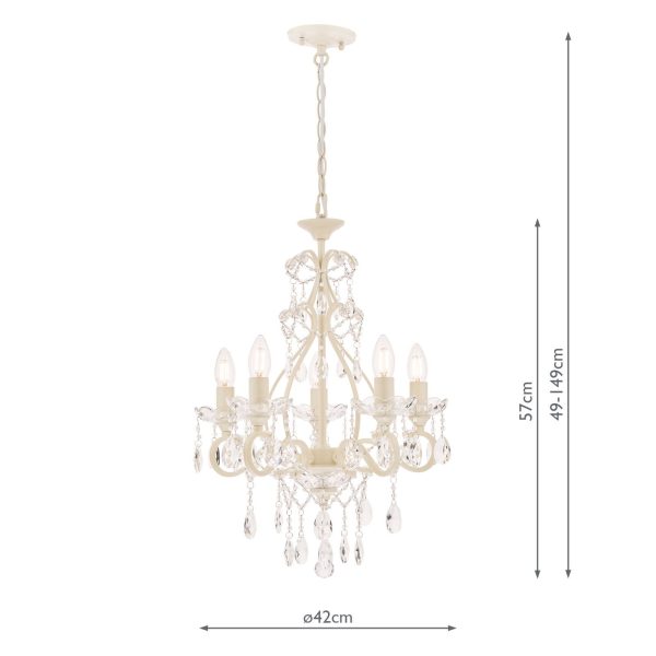 Laura Ashley Shamley 5lt Chandelier Matt White Glass - Image 4