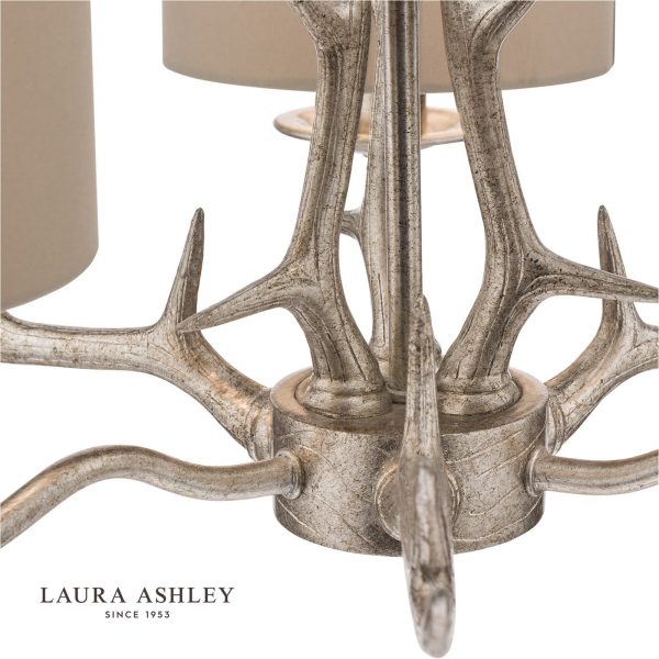 Laura Ashley Mulroy Antler 3 Light Chandelier with Shades - Image 2