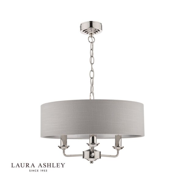 Laura Ashley Sorrento 3lt Pendant Polished Nickel With Silver Shade - Image 2