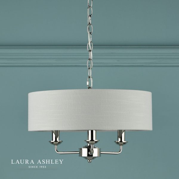 Laura Ashley Sorrento 3lt Pendant Polished Nickel With Silver Shade - Image 4