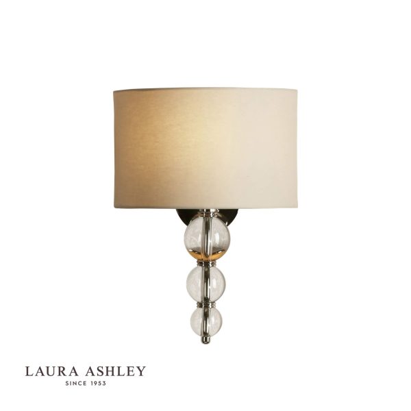 Laura Ashley Selby Wall Light Polished Nickel Glass