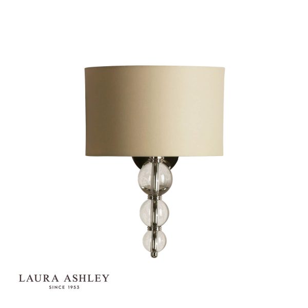 Laura Ashley Selby Wall Light Polished Nickel Glass - Image 2